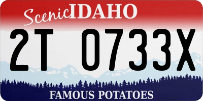 ID license plate 2T0733X