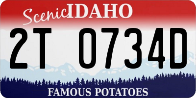 ID license plate 2T0734D