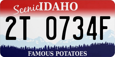 ID license plate 2T0734F