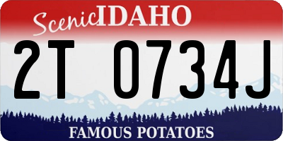 ID license plate 2T0734J