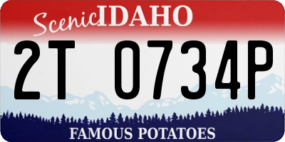ID license plate 2T0734P