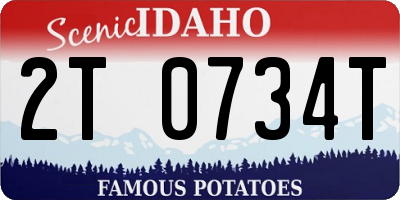ID license plate 2T0734T