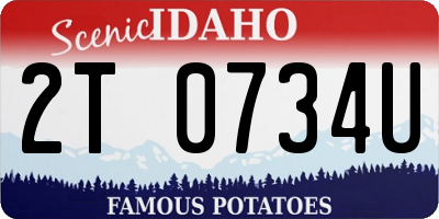 ID license plate 2T0734U
