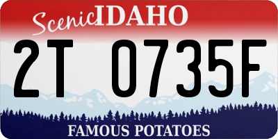 ID license plate 2T0735F
