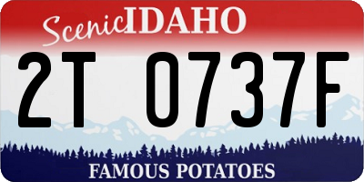 ID license plate 2T0737F