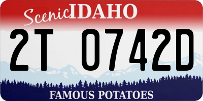 ID license plate 2T0742D