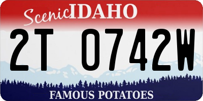 ID license plate 2T0742W