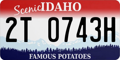 ID license plate 2T0743H