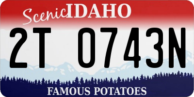 ID license plate 2T0743N
