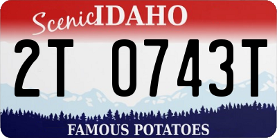 ID license plate 2T0743T