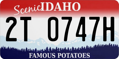 ID license plate 2T0747H