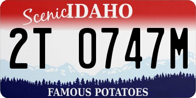 ID license plate 2T0747M