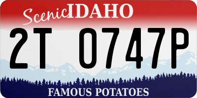ID license plate 2T0747P
