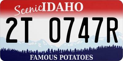 ID license plate 2T0747R