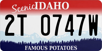 ID license plate 2T0747W