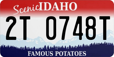 ID license plate 2T0748T