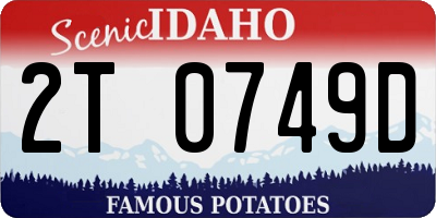 ID license plate 2T0749D