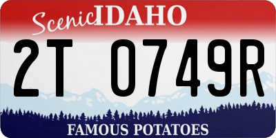 ID license plate 2T0749R