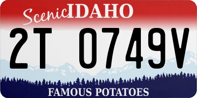 ID license plate 2T0749V