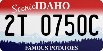 ID license plate 2T0750C