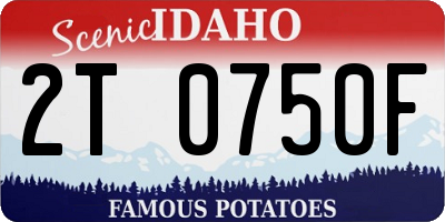ID license plate 2T0750F