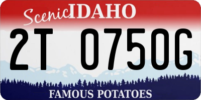 ID license plate 2T0750G