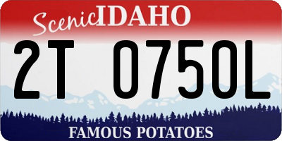 ID license plate 2T0750L