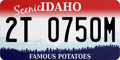 ID license plate 2T0750M