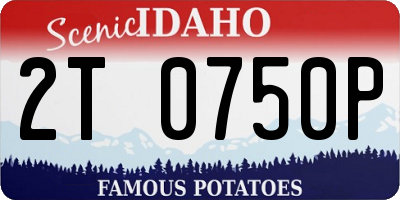 ID license plate 2T0750P