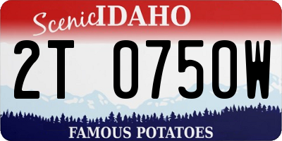 ID license plate 2T0750W