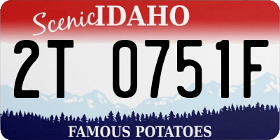 ID license plate 2T0751F