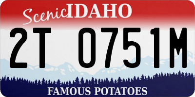 ID license plate 2T0751M