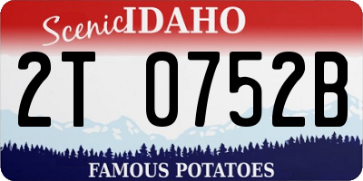 ID license plate 2T0752B