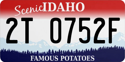 ID license plate 2T0752F