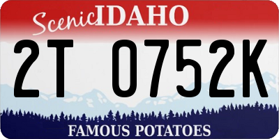 ID license plate 2T0752K