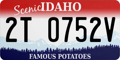 ID license plate 2T0752V