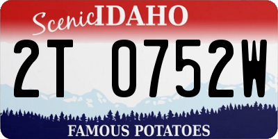 ID license plate 2T0752W