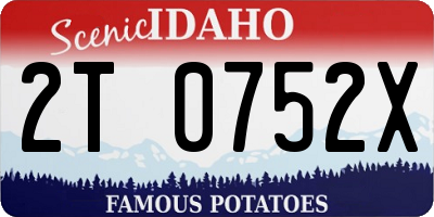 ID license plate 2T0752X