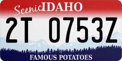 ID license plate 2T0753Z