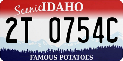 ID license plate 2T0754C