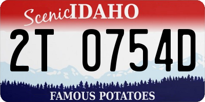 ID license plate 2T0754D