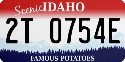 ID license plate 2T0754E