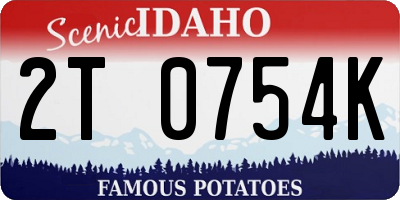 ID license plate 2T0754K