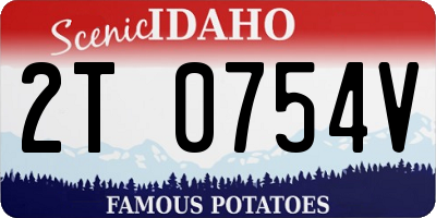 ID license plate 2T0754V