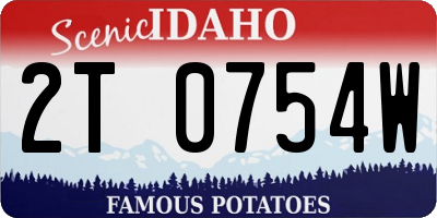 ID license plate 2T0754W