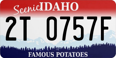 ID license plate 2T0757F