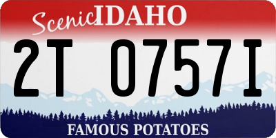 ID license plate 2T0757I