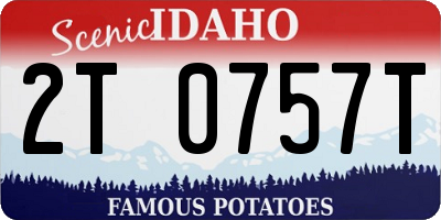 ID license plate 2T0757T
