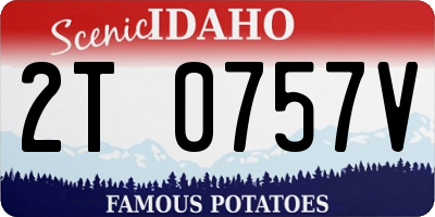ID license plate 2T0757V