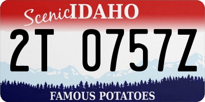 ID license plate 2T0757Z